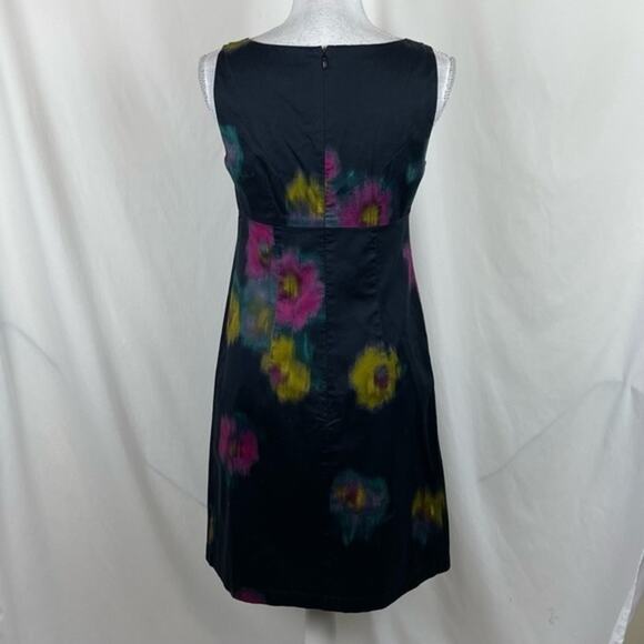 LOFT Black With Watercolor Floral Print Career Office Dress NWOT Size 4 - Picture 5 of 13